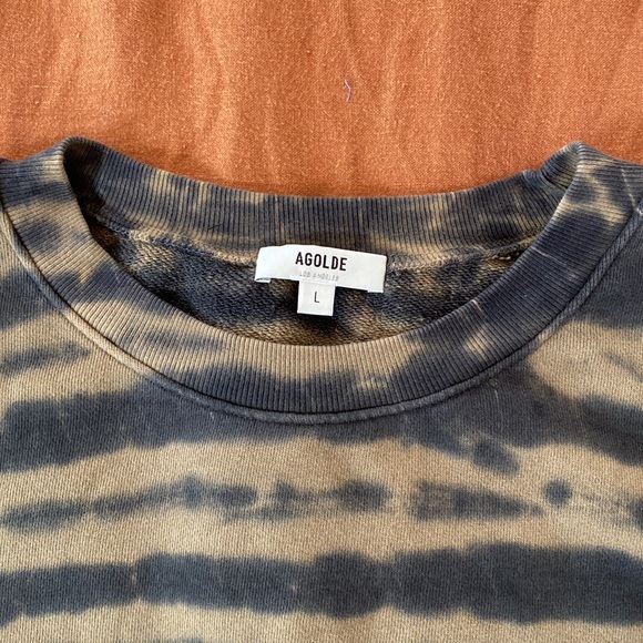 Agolde Balloon Sleeve Tie Dye Cotton D Sweatshirt - Picture 2 of 4